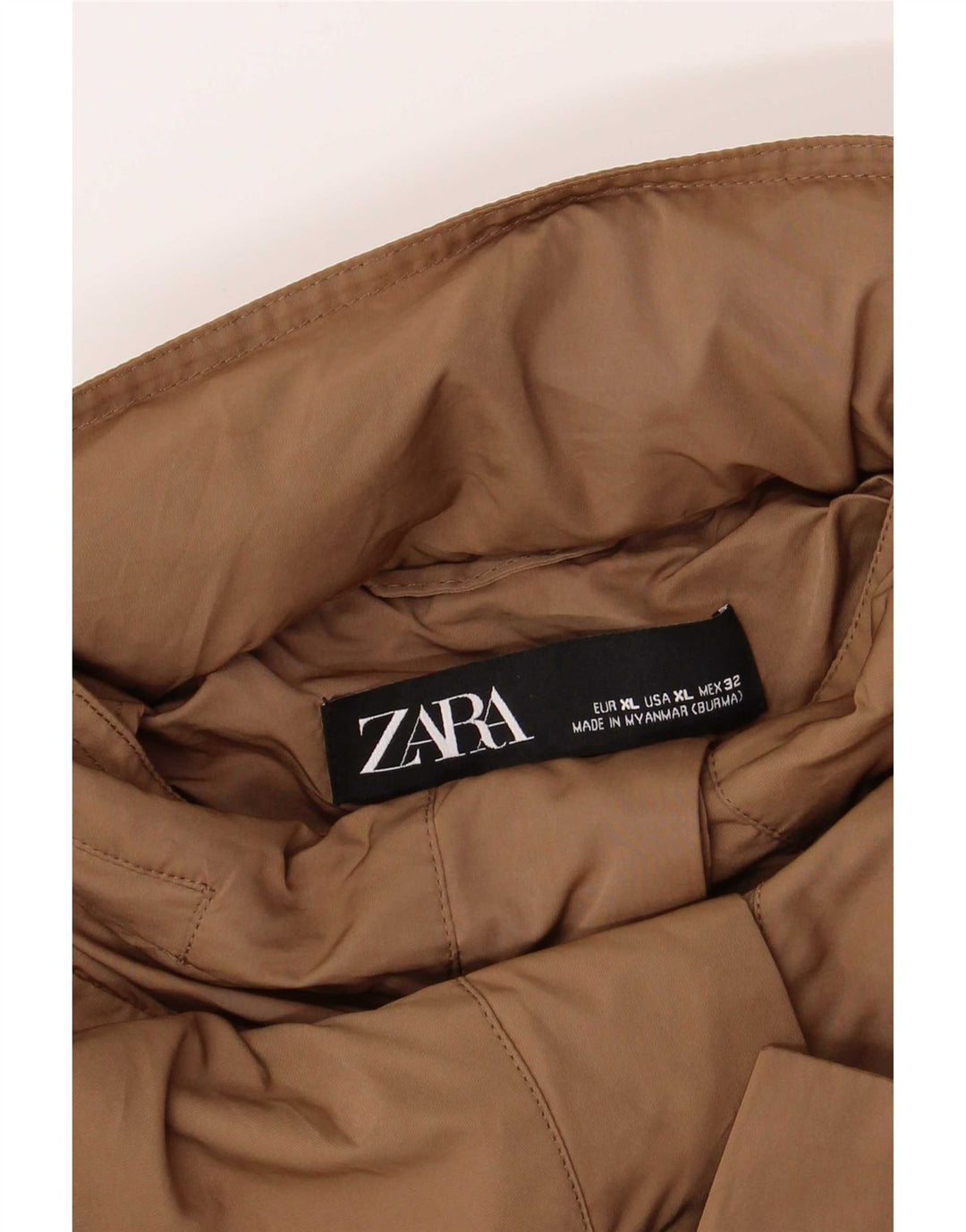 Jaqueta de chuva Zara feminina com capuz regular fit XL marrom