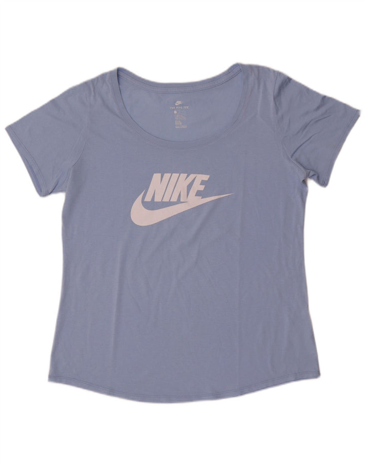 Camiseta Nike Feminina Athletic Cut Graphic Top UK 16 Grande Azul Poliéster