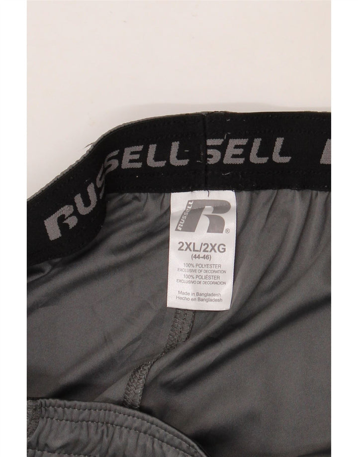 Shorts esportivos masculinos RUSSELL ATLÉTICOS 2XL poliéster colorblock cinza