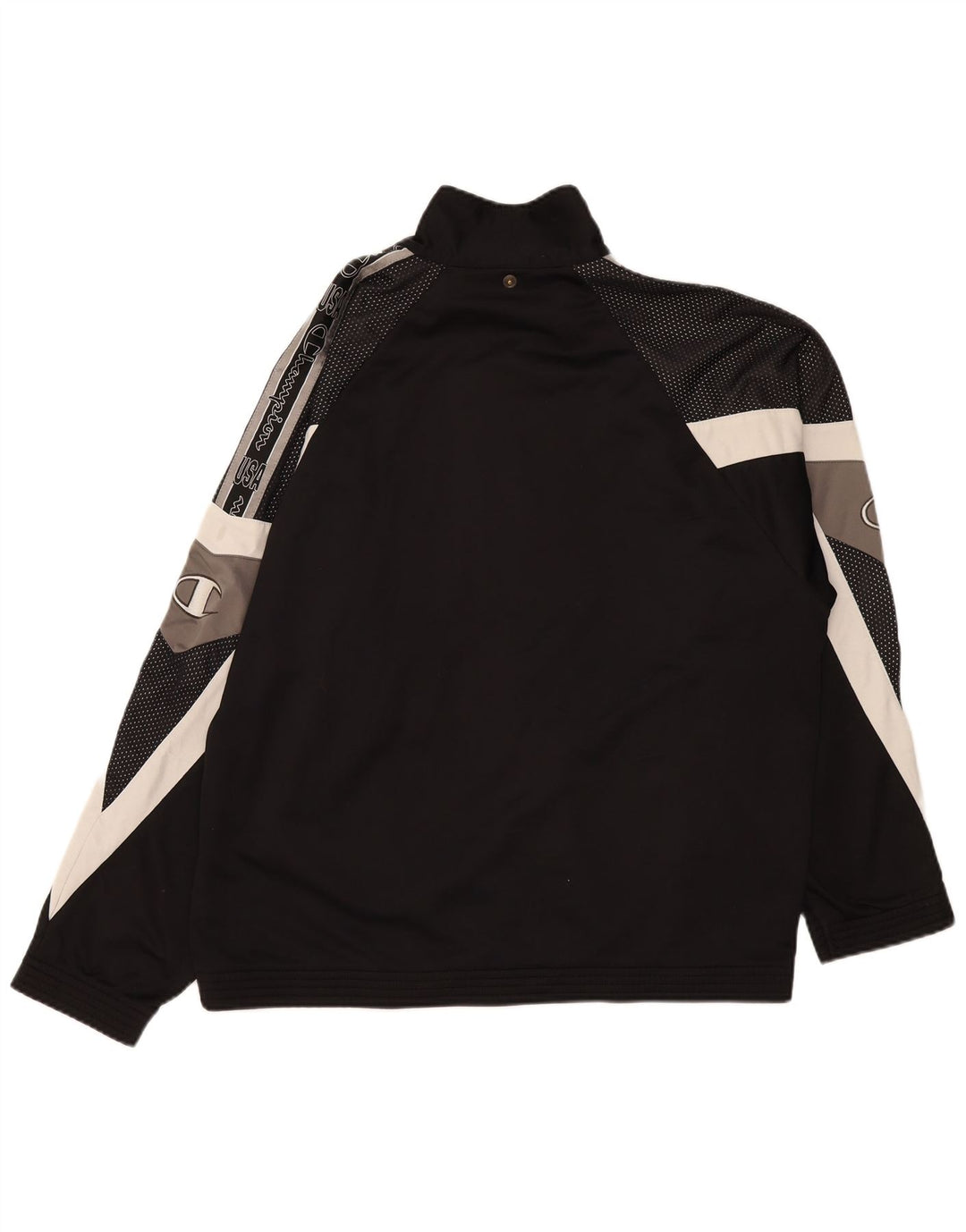 Jaqueta Champion masculina com agasalho gráfico XL preto colorblock