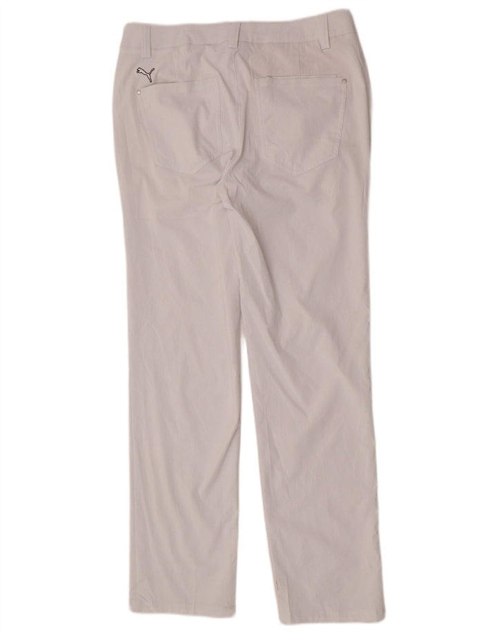 Calça casual reta masculina Puma W32 L32 poliéster branco