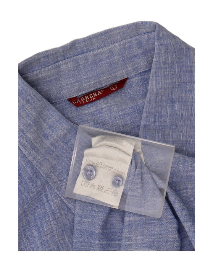 Camisa masculina de manga curta CARRERA grande algodão azul