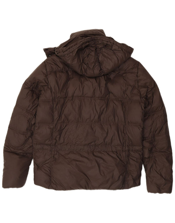 Jaqueta masculina acolchoada com capuz Brema IT 52 XL marrom nylon