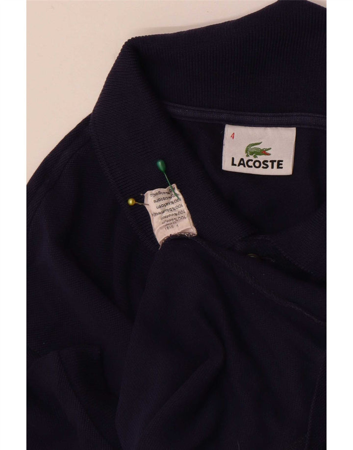 Camisa polo masculina Lacoste tamanho 4 médio algodão azul marinho