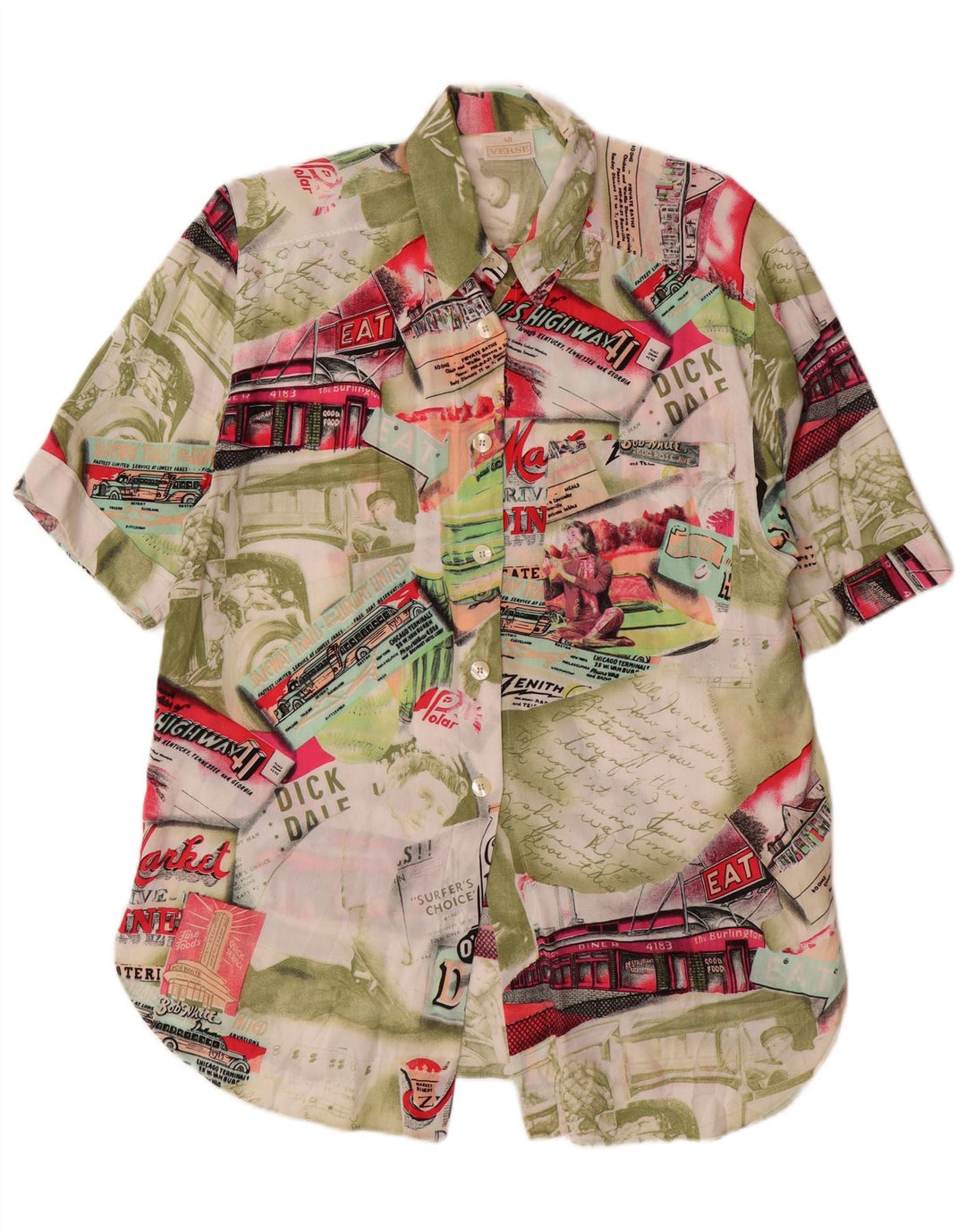 Blusa feminina VERSE com estampa gráfica UE 40 média patchwork multicolorida