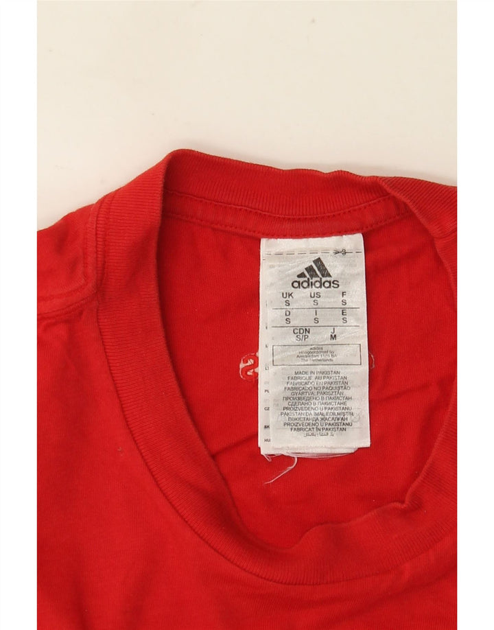 ADIDAS Mens Graphic T-Shirt Top Pequeno Algodão Vermelho