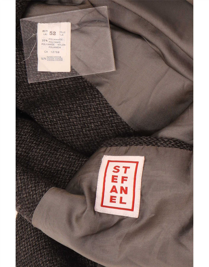 Jaqueta blazer masculina Stefanel com 3 botões IT 52 XL lã cinza