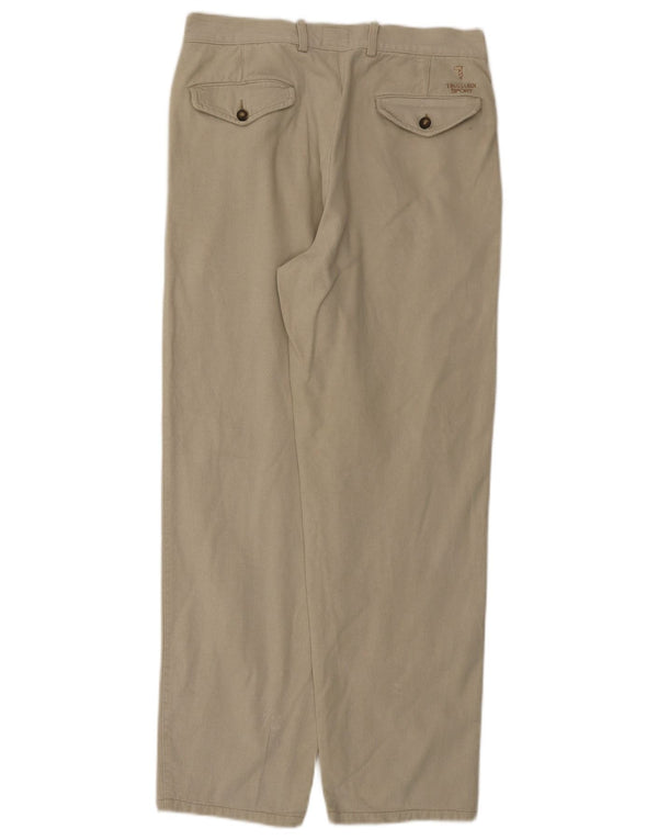 Calça Chino Masculina Trussardi IT 46 Pequena W29 L30 Algodão Bege