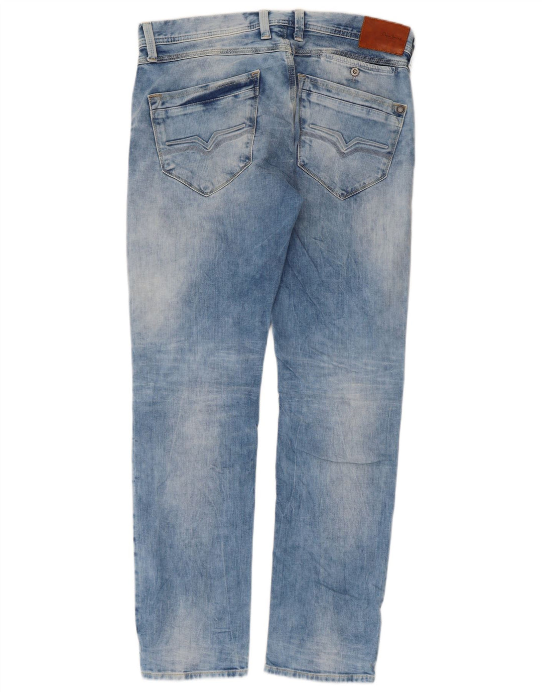 PEPE Jeans feminino jeans reto W33 L32 azul algodão