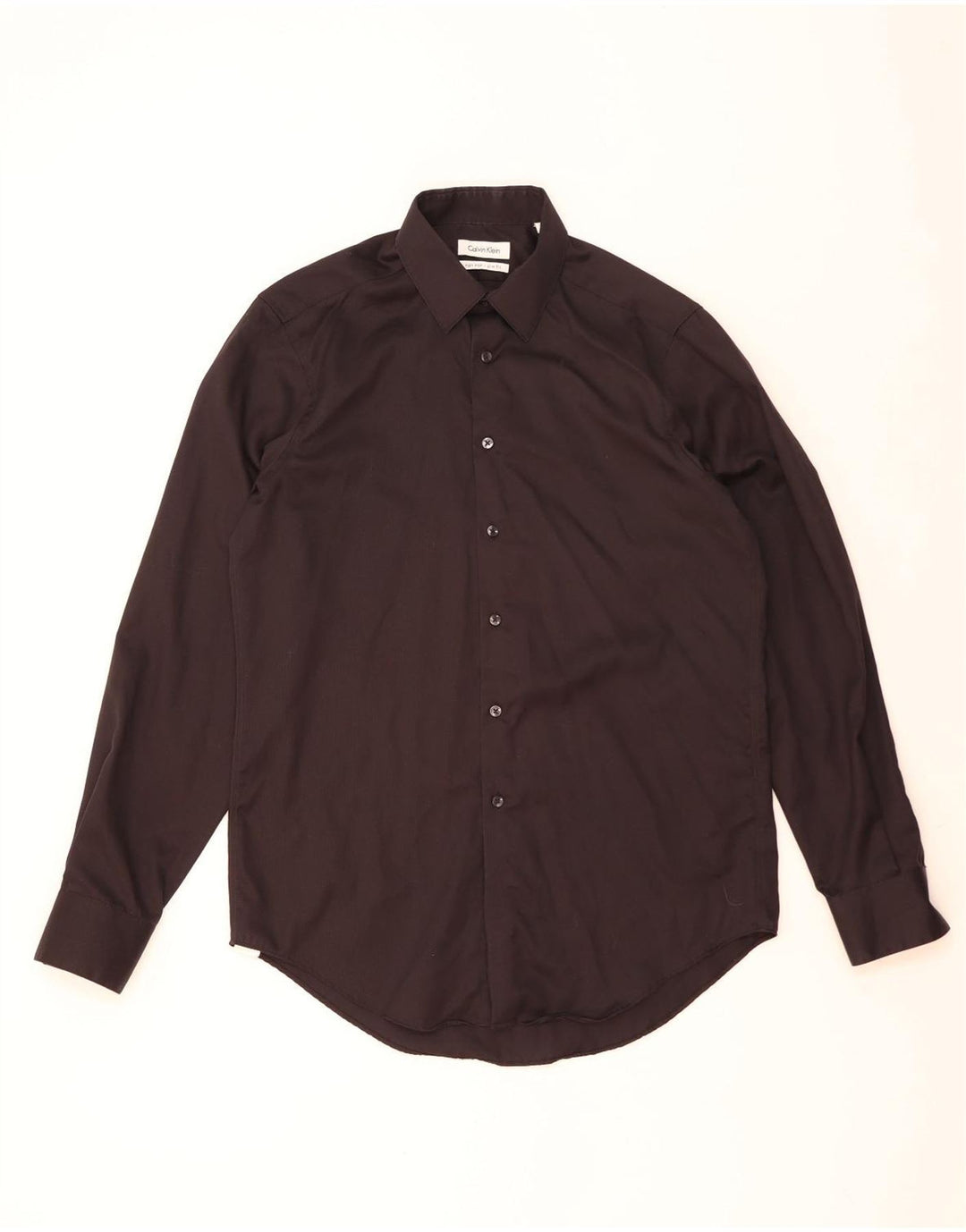 Camisa masculina Calvin Klein Slim Fit tamanho 15 1/2 preto médio