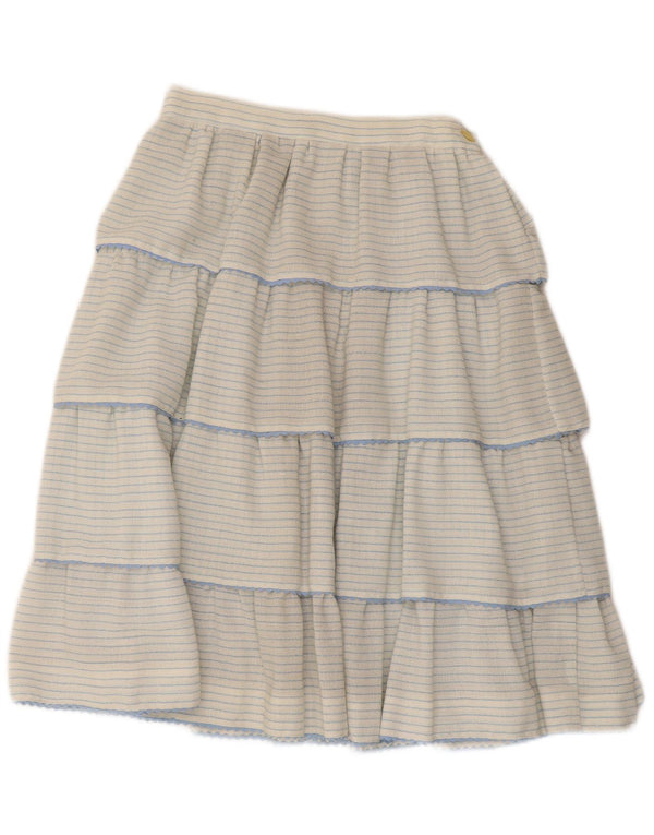 Vintage Womens Tiered Skirt W26 Small White Striped