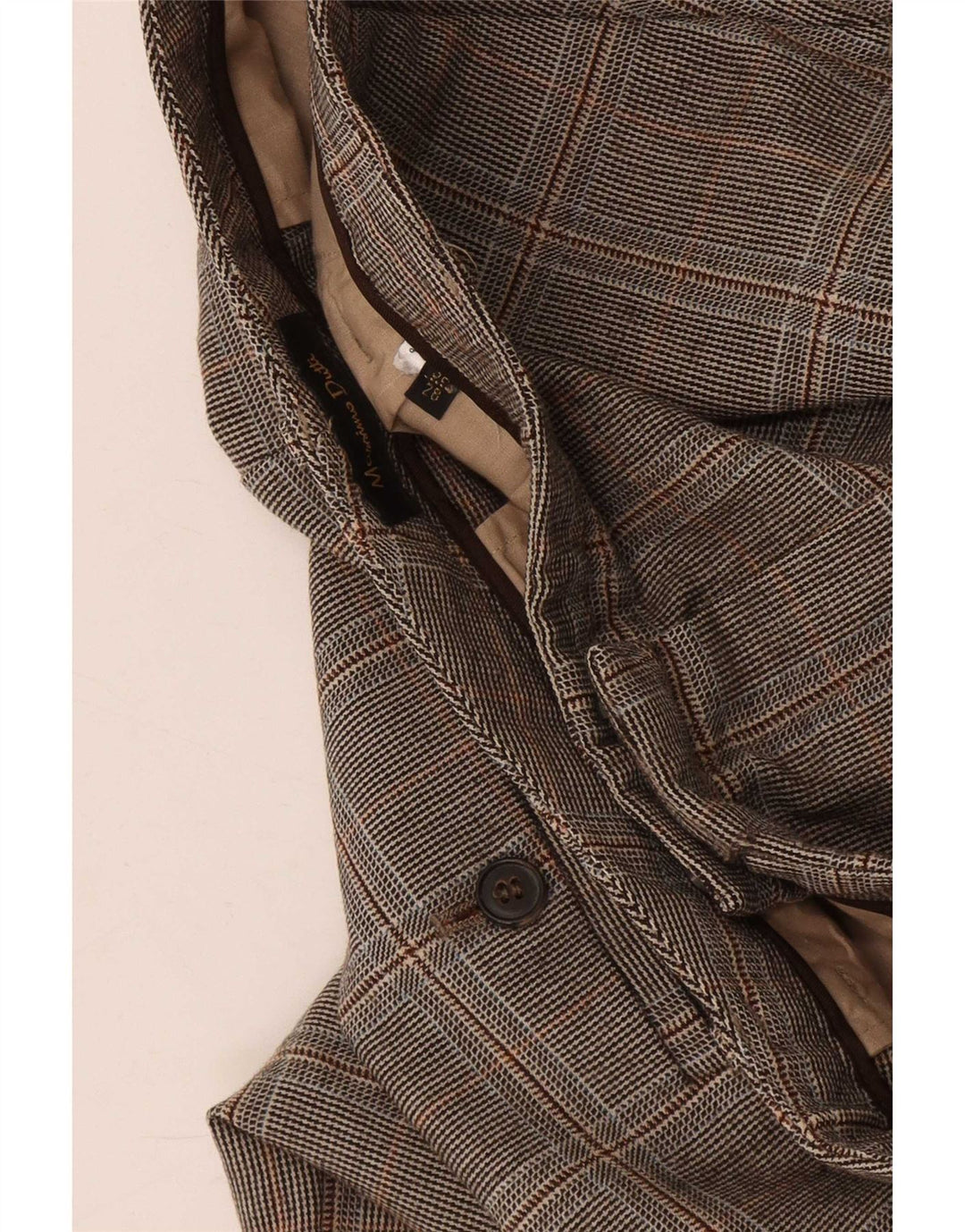 Calça Chino Mulher Massimo Dutti EU 38 Pequeno W28 L30 Cinza Houndstooth