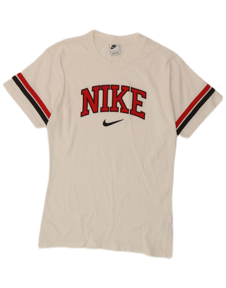 Camiseta Nike masculina gráfica top pequeno algodão colorblock branco