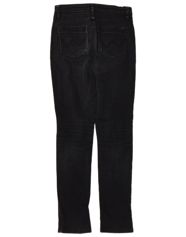 Jeans feminino Wrangler de cintura alta UK 12 médio W30 L32 algodão preto