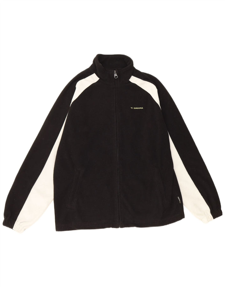 Jaqueta de lã masculina Diadora UK 40 grande poliéster preto Colourblock