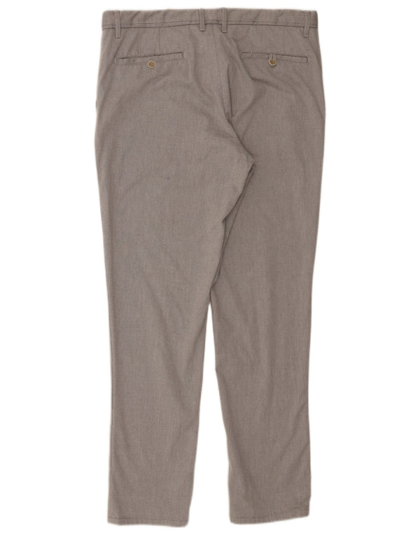 Zara Mens Slim Chino Calças EU 44 Grande W34 L30 Algodão Cinza