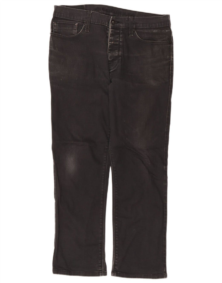 Marks & Spencer Masculino Autograph Straight Jeans W34 L29 Algodão Preto