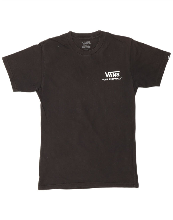 Camiseta masculina VANS Classic Fit gráfica top pequeno algodão preto