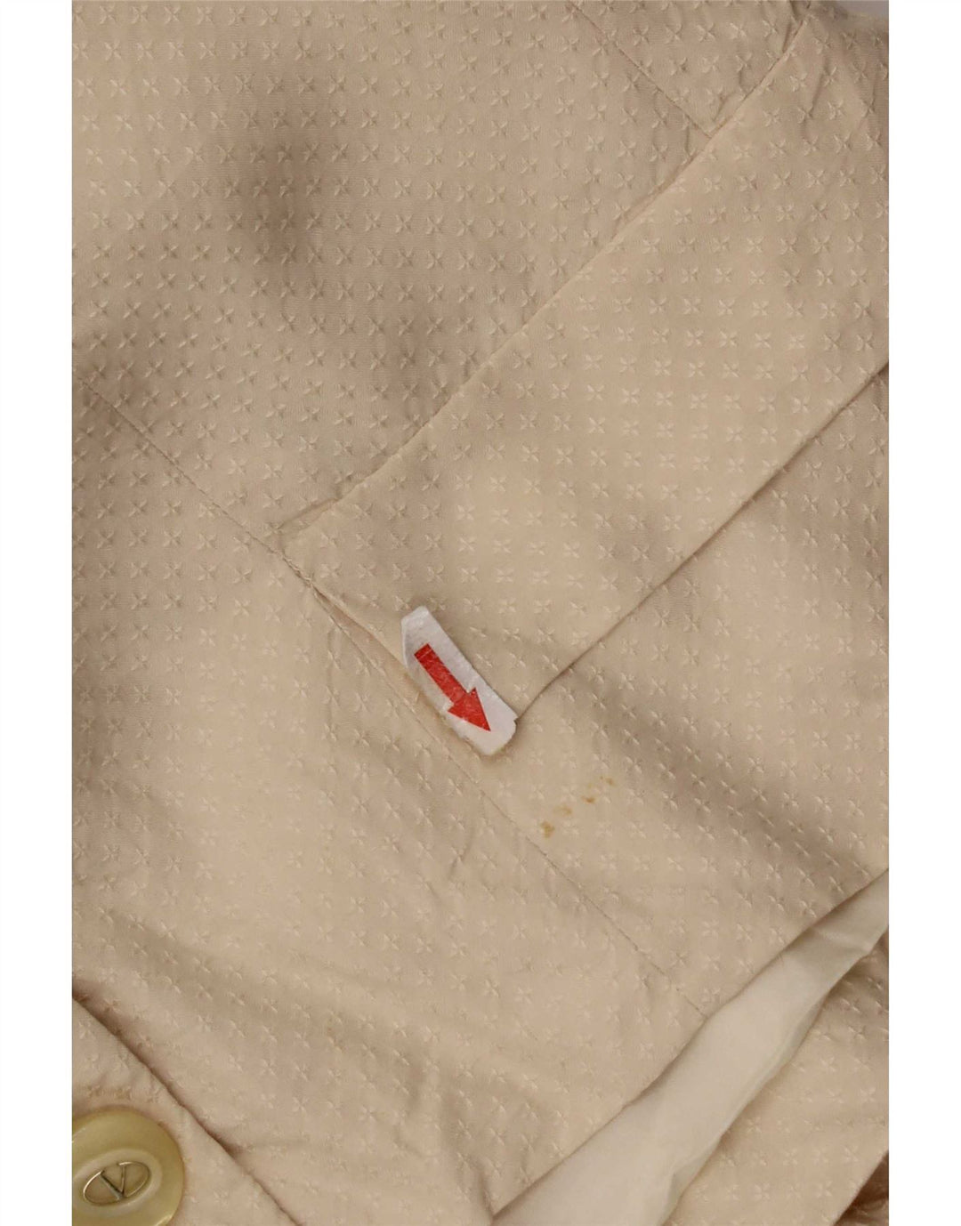 Jaqueta blazer feminina vintage com 3 botões Reino Unido 14 seda bege média