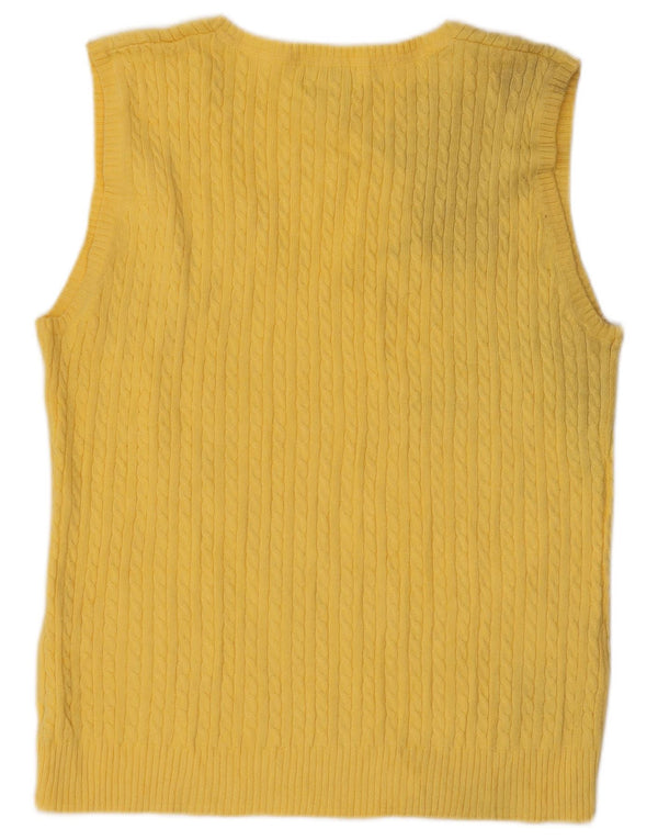 Regata feminina L.L.Bean com colete UK 12 algodão amarelo médio