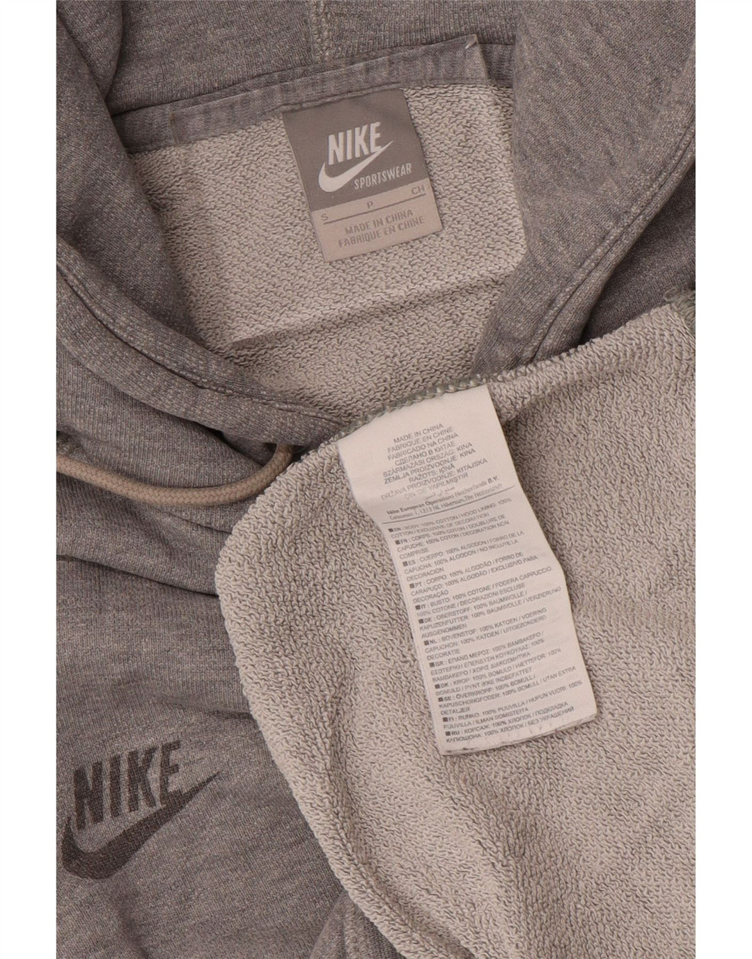 Jumper com capuz gráfico masculino Nike pequeno algodão cinza