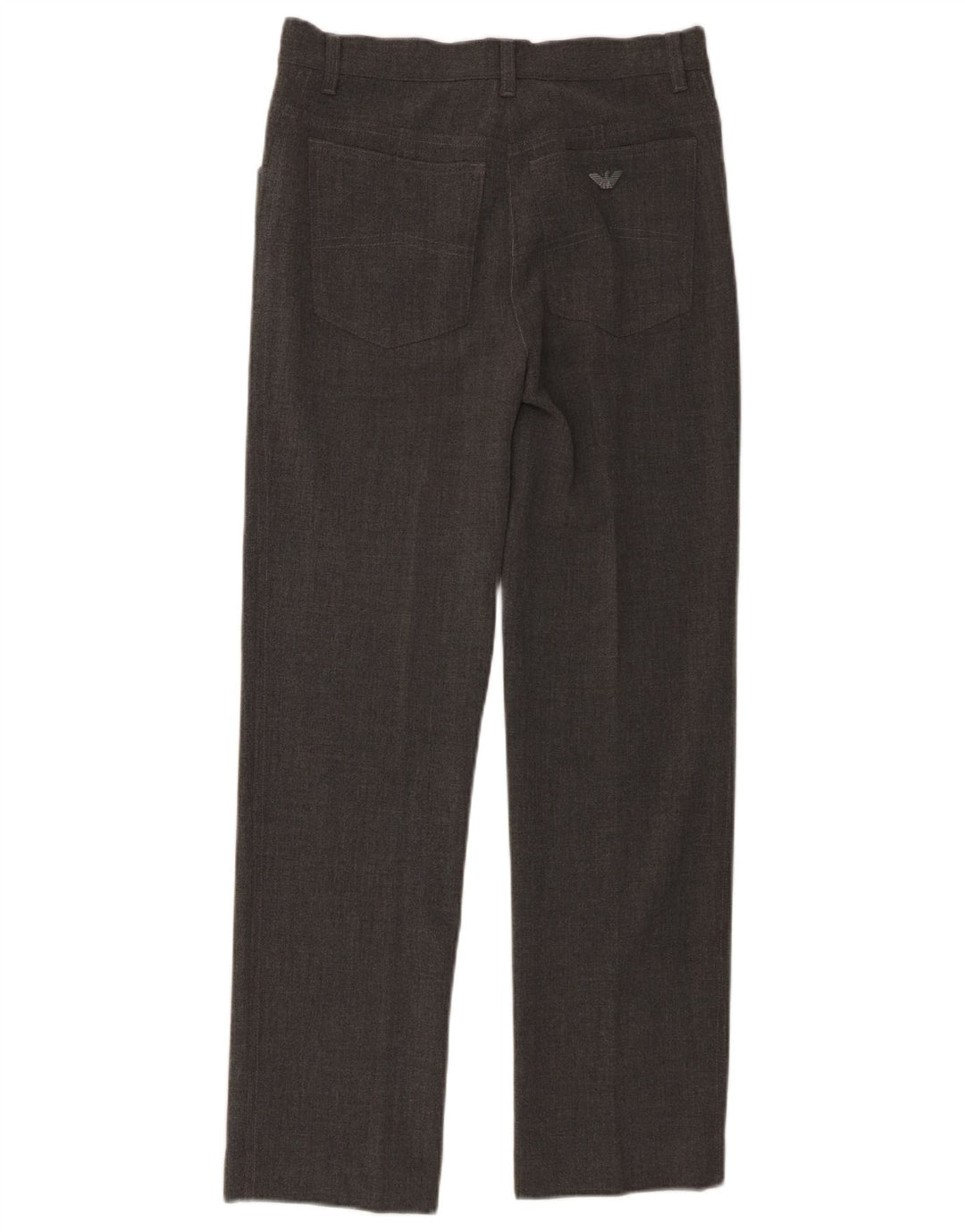 Calça feminina reta casual Armani W30 L28 poliéster cinza