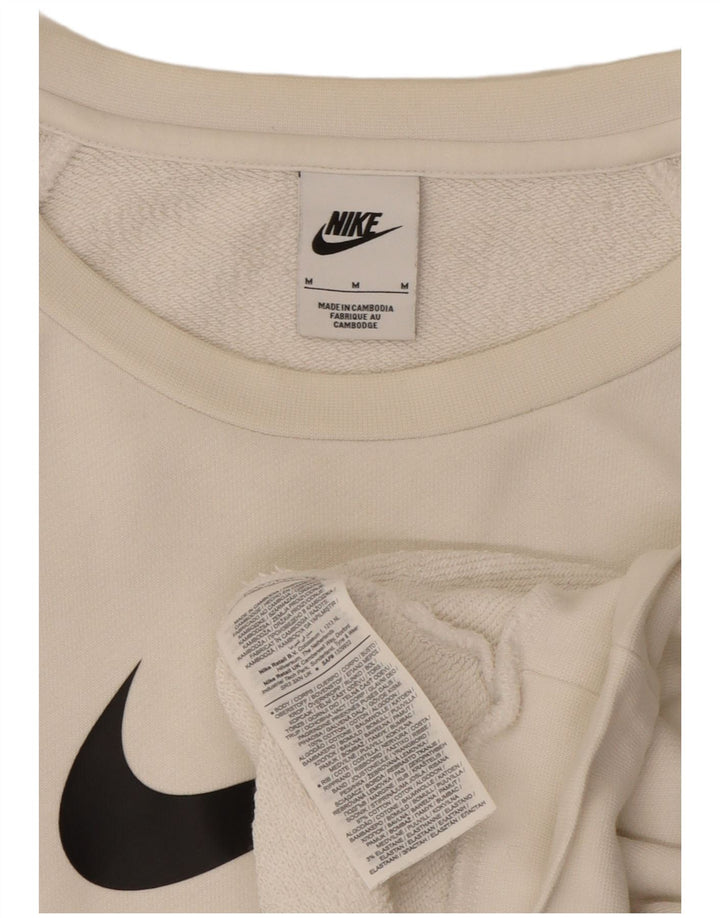 NIKE Mens Graphic Moletom Jumper Médio Algodão Branco