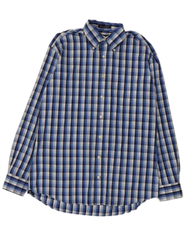 Camisa masculina Gant grande algodão xadrez azul