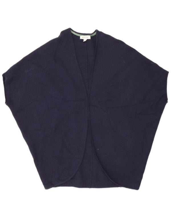 Cardigan Poncho feminino de manga curta White Stuff UK 8 pequeno azul marinho