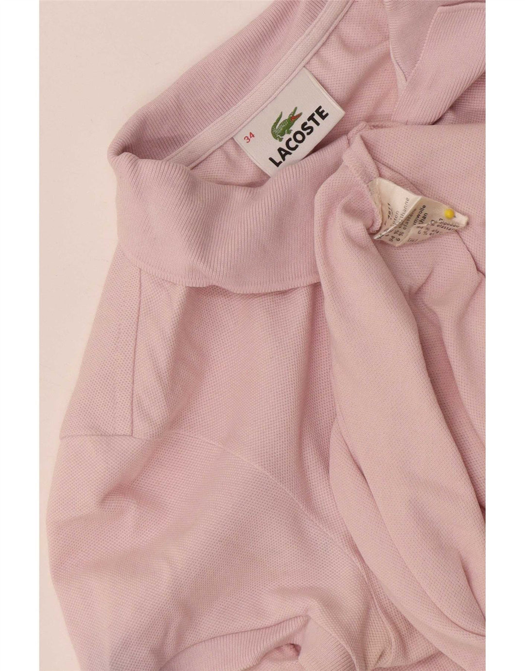 Camisa polo feminina Lacoste tamanho 34 pequeno algodão rosa