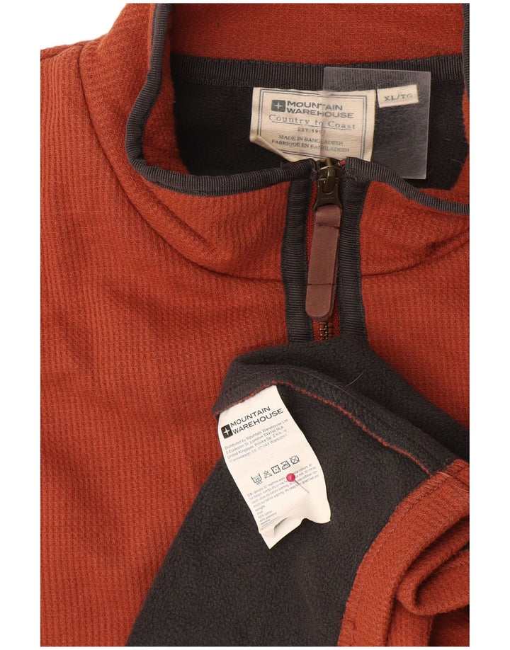 Suéter masculino Mountain Warehouse com zíper e gola em algodão marrom XL