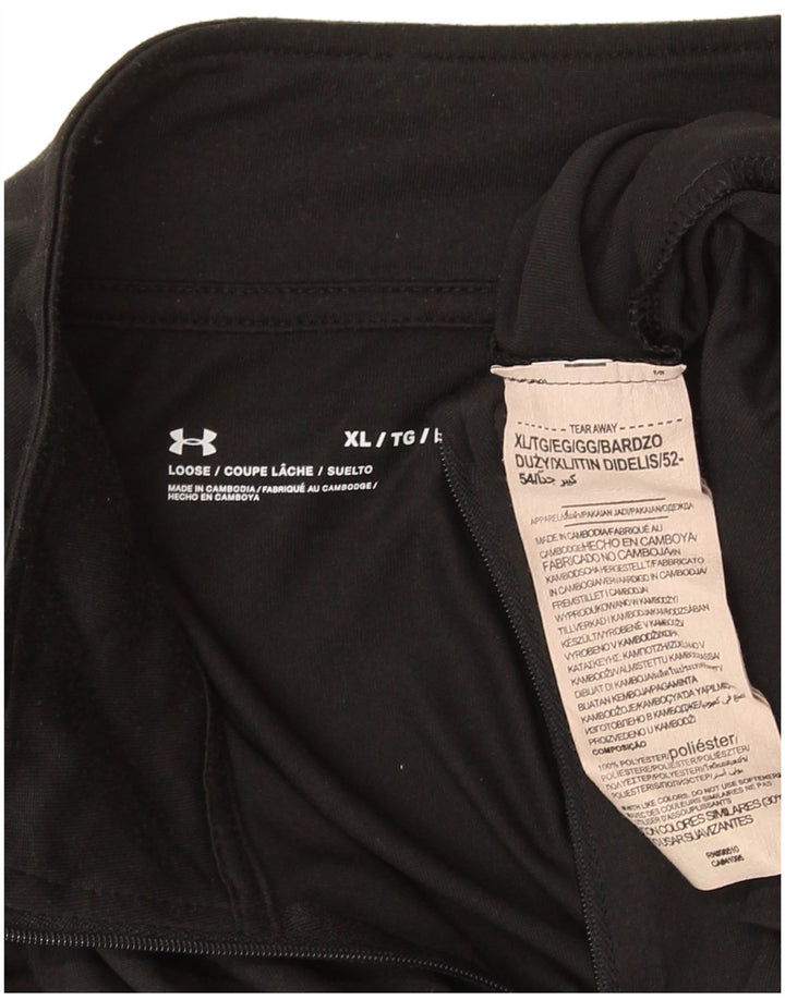 Under Armour Mens Zip Neck Loose Fit Top Manga Longa XL Preto Poliéster