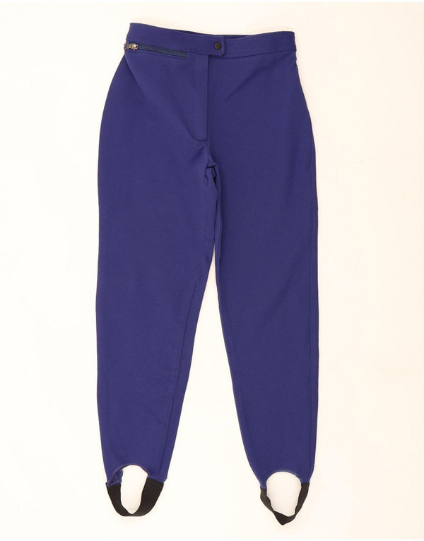 Elviana Calça corta-vento feminina com estribo IT 46 grande azul poliamida