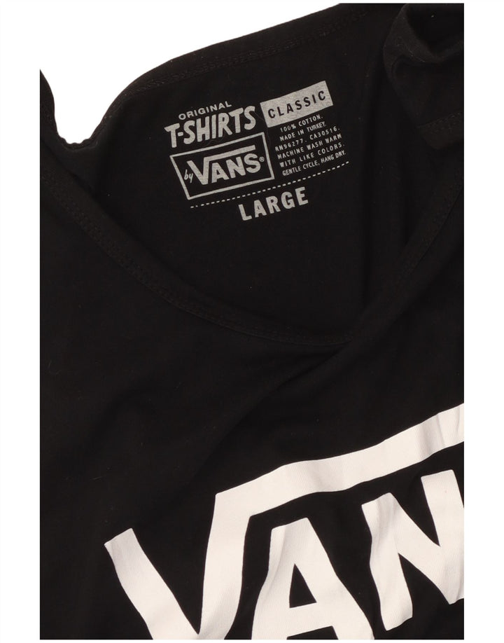 VANS Mens Graphic Vest Top Grande Algodão Preto Clássico