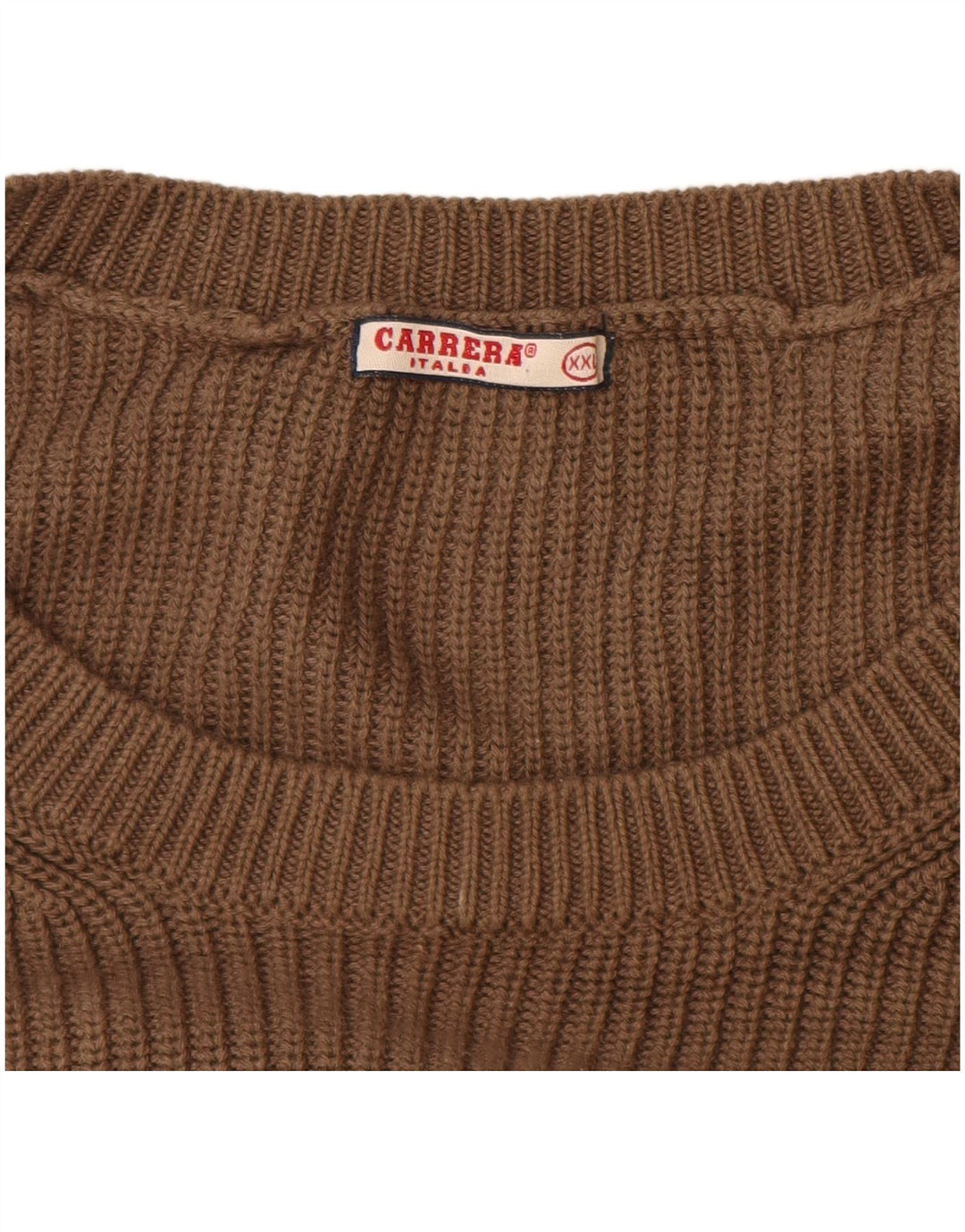 Suéter masculino Carrera com gola redonda 2XL algodão marrom