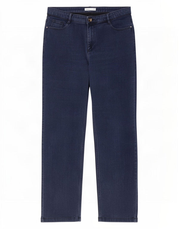 Jeans retos femininos Marks & Spencer Reino Unido 16 grande W34 L29 algodão azul marinho