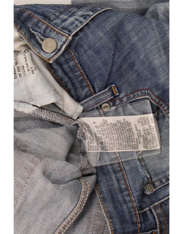 Shorts jeans feminino Levi's 752 desgastado grande W34 azul algodão