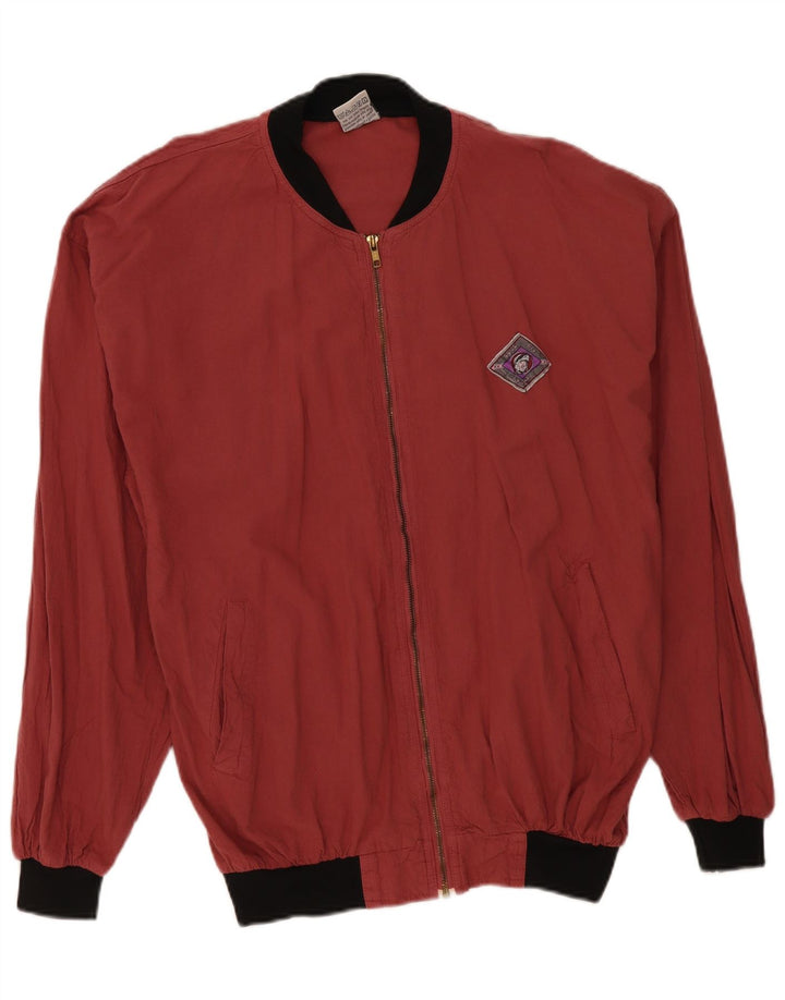 Jaqueta bomber vintage masculina solta IT 48/50 algodão vermelho médio