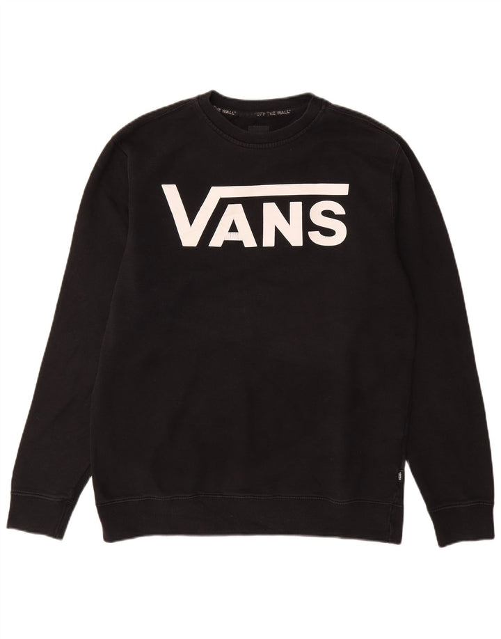 VANS masculino gráfico moletom jumper médio algodão preto