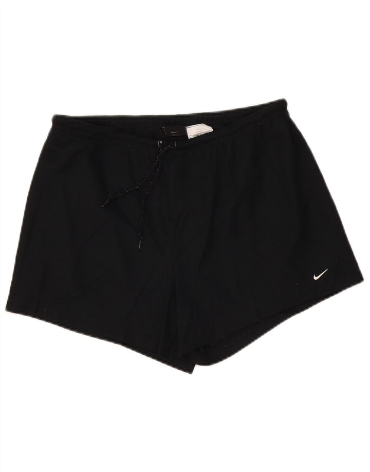 Shorts esportivos femininos Nike Dri Fit EUA 12/14 grande poliéster preto