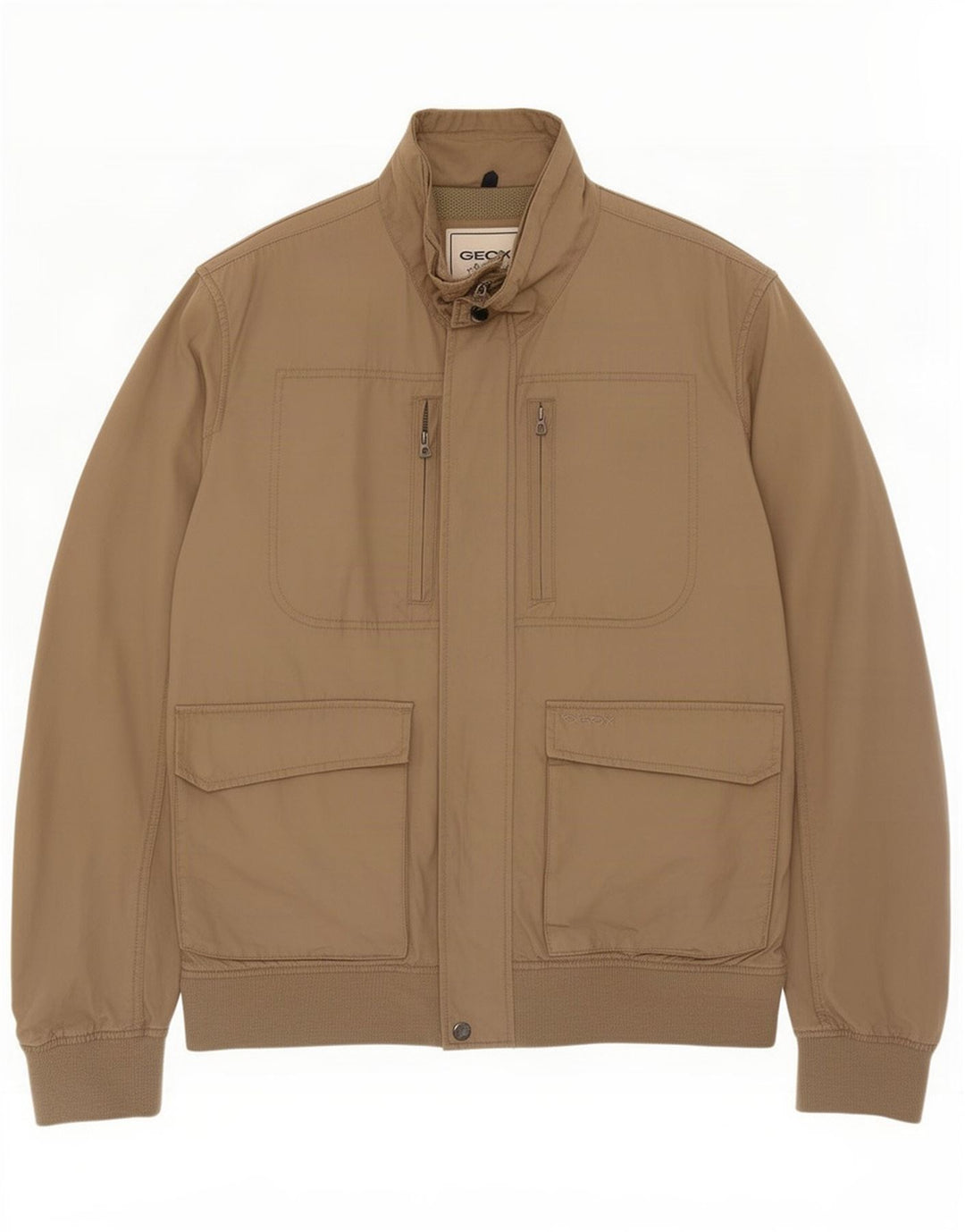 Jaqueta bomber masculina Geox Respira UK 42 XL poliéster marrom