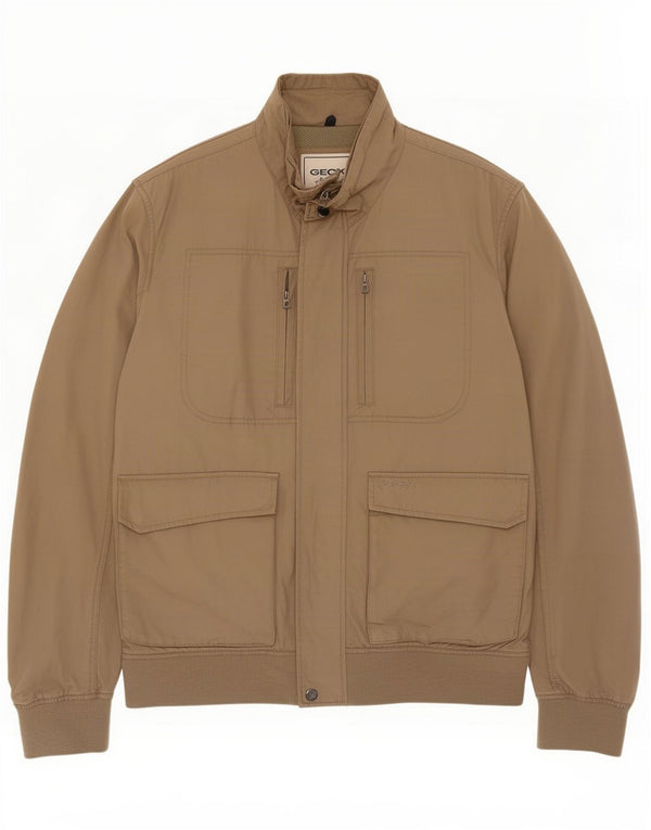 Jaqueta bomber masculina Geox Respira UK 42 XL poliéster marrom