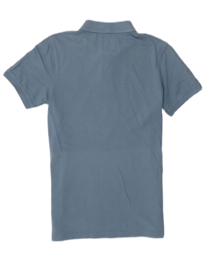 Camisa polo masculina Crew Clothing algodão azul médio