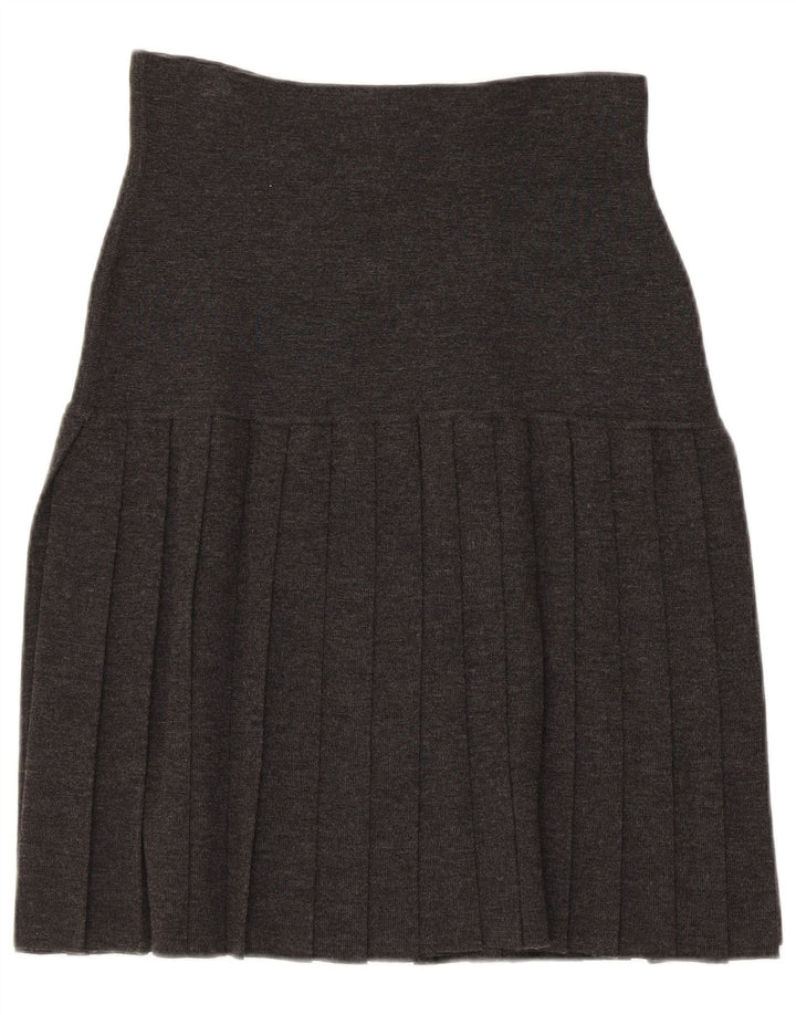 Saia feminina plissada evasê Innocenti IT 42 médio W31 lã cinza