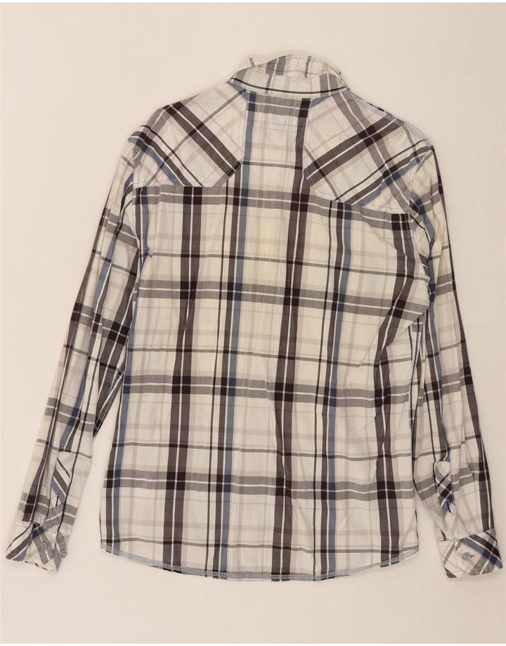 MUSTANG Mens Shirt Large White Check Cotton Vintage Mustang and Second-Hand Mustang from Messina Hembry 