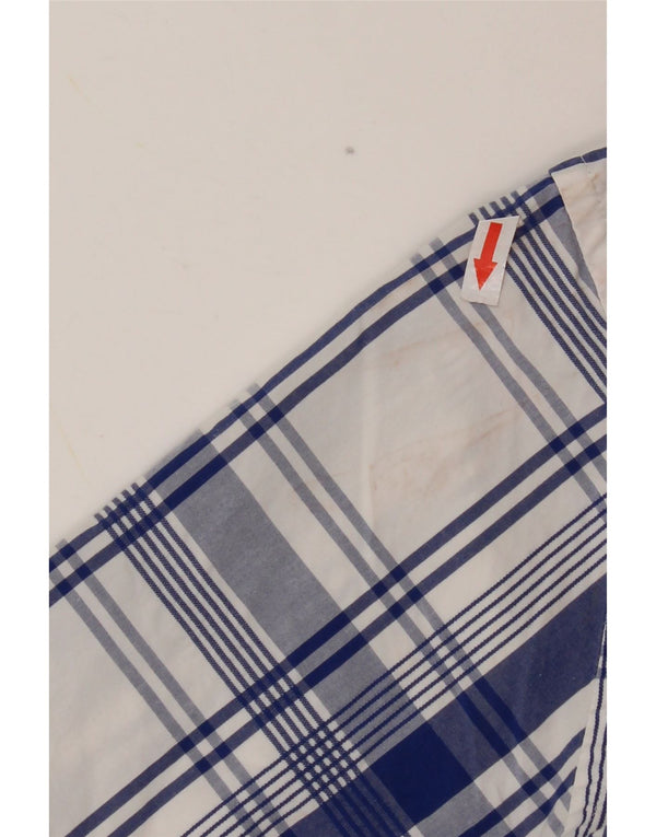Camisa masculina de manga curta Tommy Hilfiger algodão xadrez azul médio