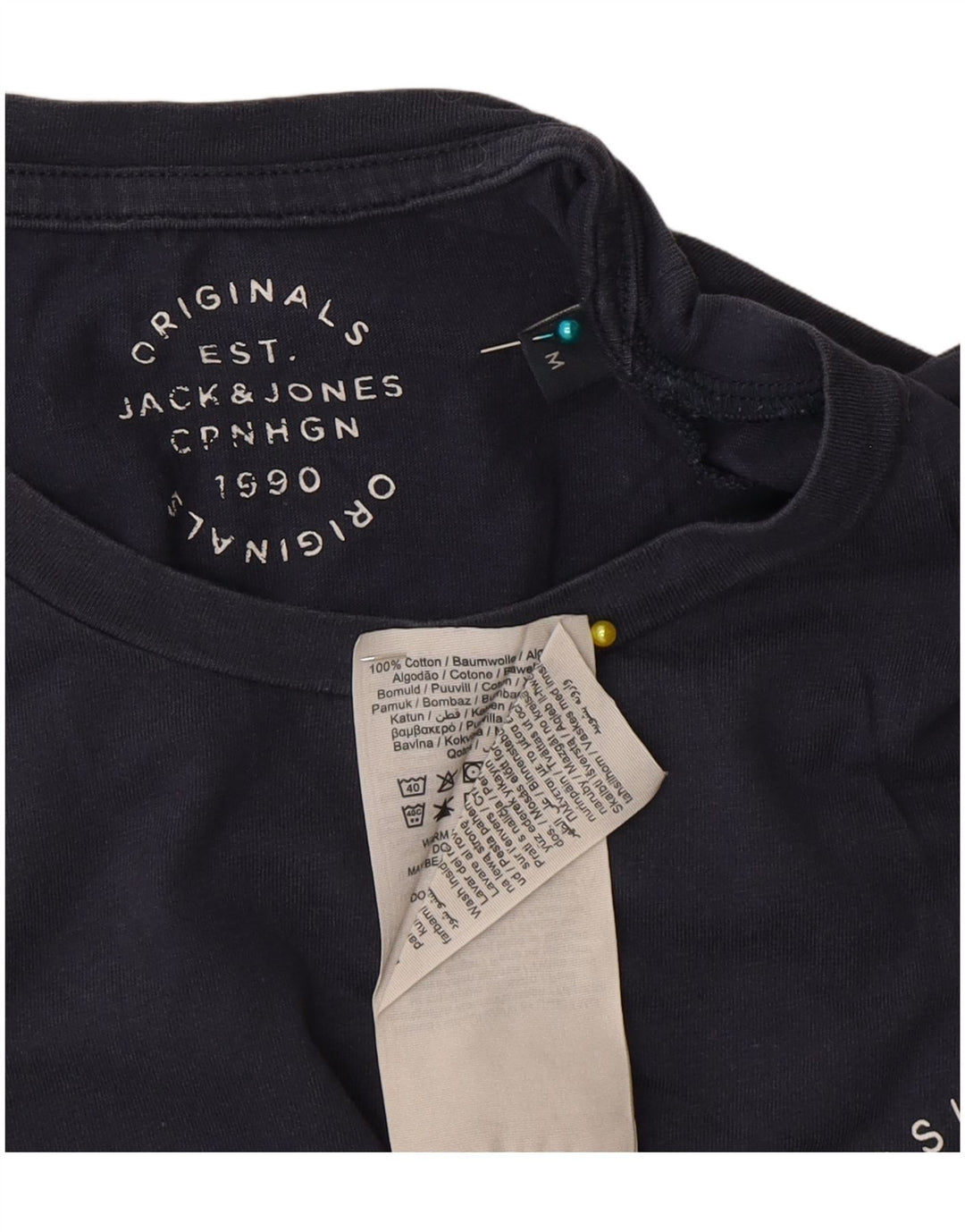 Camiseta masculina Jack & Jones Top médio algodão azul marinho
