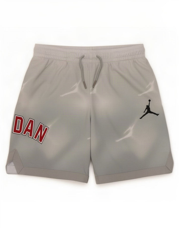 Shorts esportivos gráficos Jordan Boys 10-11 anos cinza médio poliéster