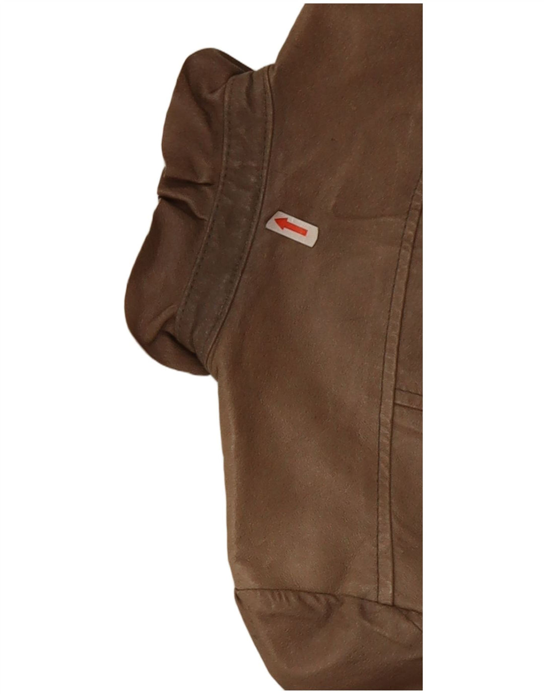 Jaqueta de couro vintage feminina UK 10 pequena bege