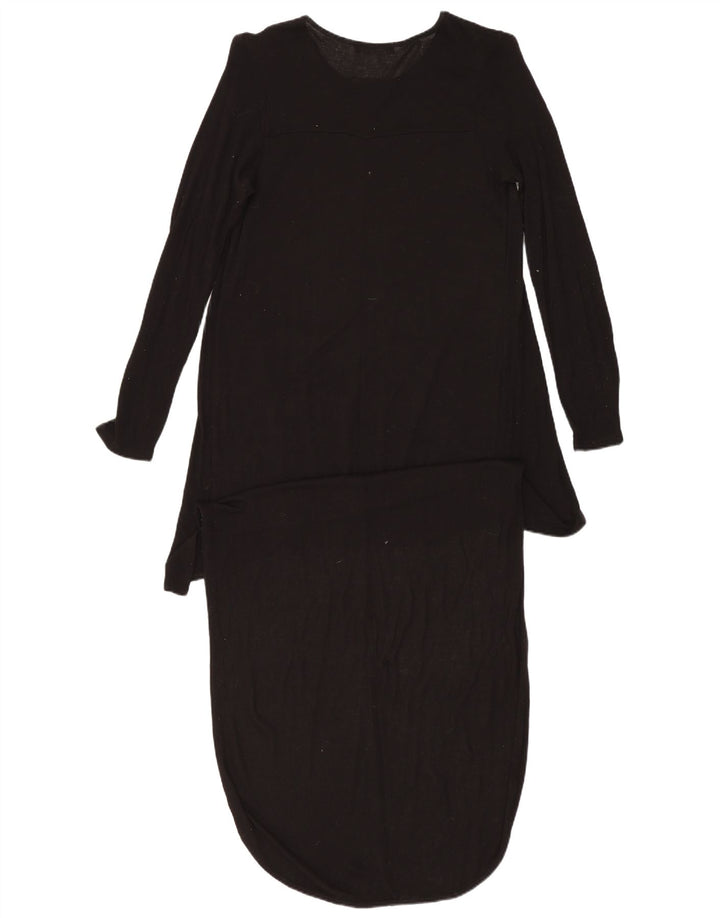 Vestido maxi feminino de manga comprida Zara UK 10 pequeno preto